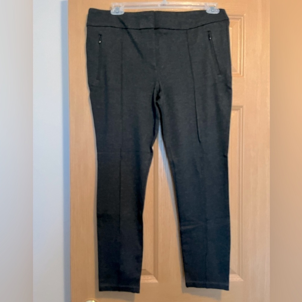 LOFT Dark Gray Zip Pocket Pintuck Skinny Leg Pants NWT